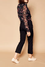 Pantalones zanahoria 7/8 de talle alto - Negro