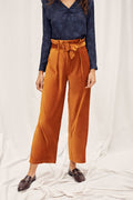 Wide Legs 7/8 Trousers In Corduroy - Red