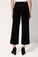 Pantalon Wide Legs En Velours Taille Haute Peterson - Noir