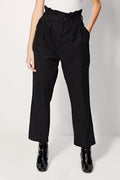 Patachon High-Waisted Straight Leg Trousers - Black