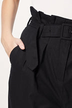 Patachon High-Waisted Straight Leg Trousers - Black