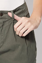High-Waist Carrot-Leg Trousers Prusse - Khaki