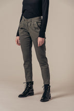 High-Waist Carrot-Leg Trousers Prusse - Khaki