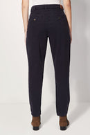 Pantalon Carotte Taille Haute Prusse - Bleu Marine