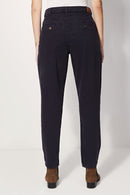 Pantalon Carotte Taille Haute Prusse - Bleu Marine
