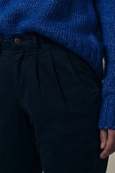 Pantalon Carotte Taille Haute Prusse - Bleu Marine