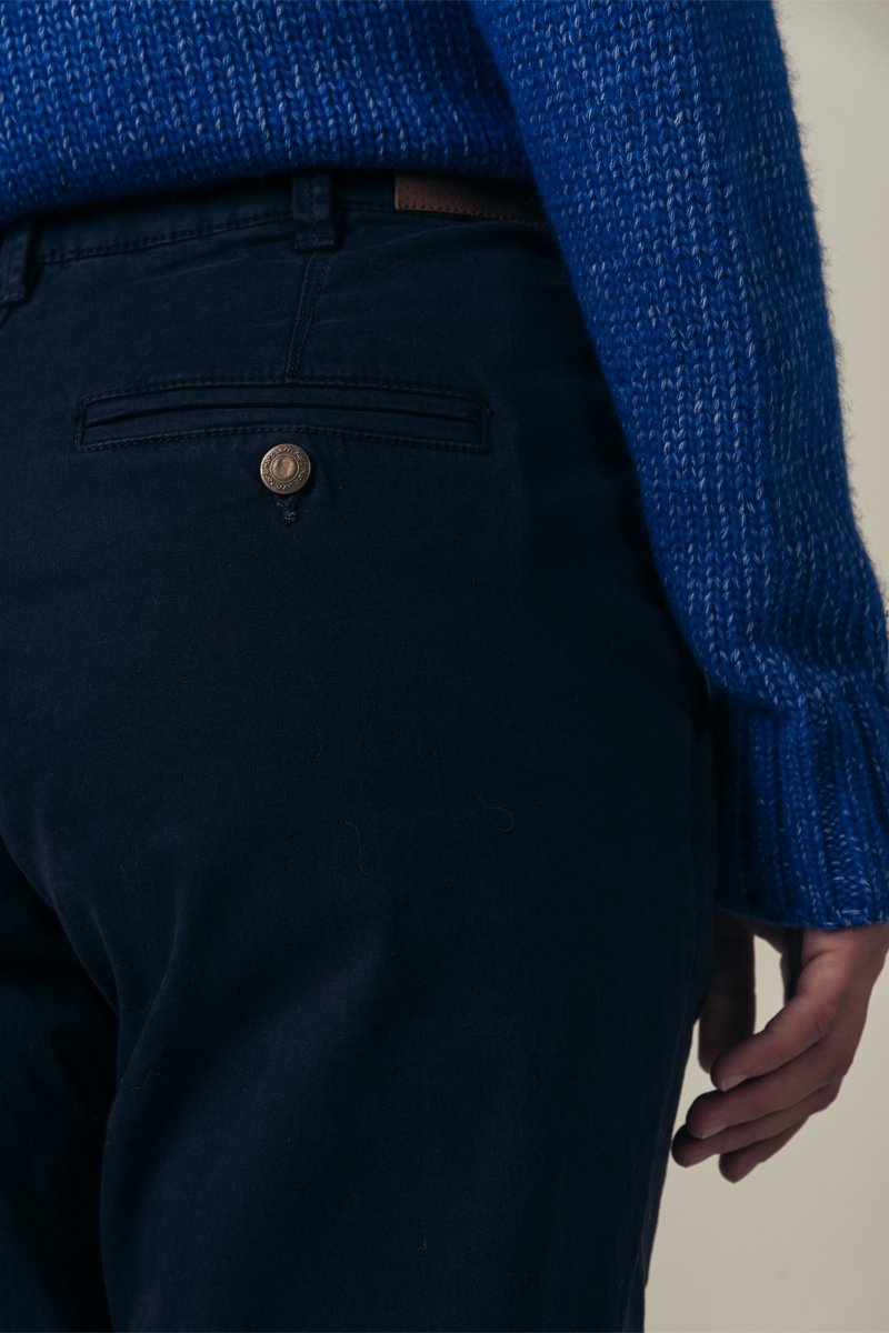 Pantalones Prussia De Cintura Alta Carrot - Azul Marino