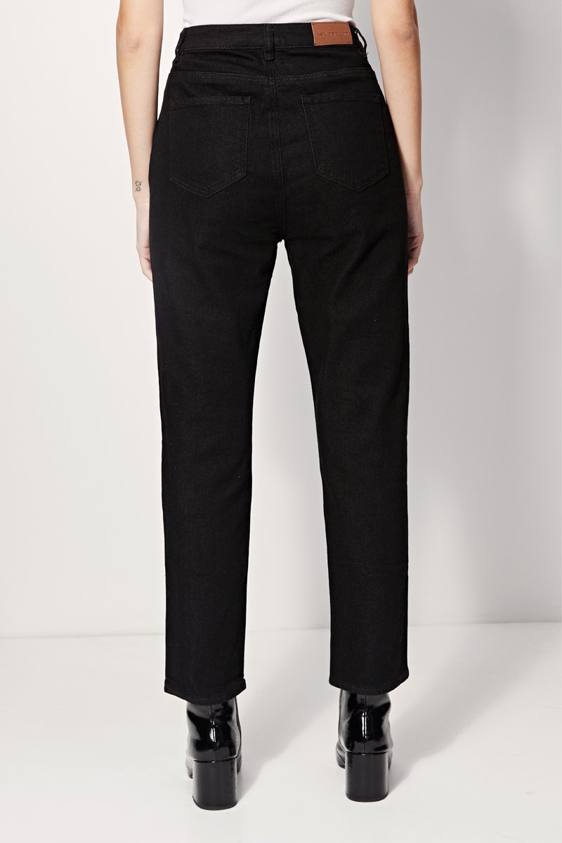 Pitt High Waisted Straight Jeans - Black