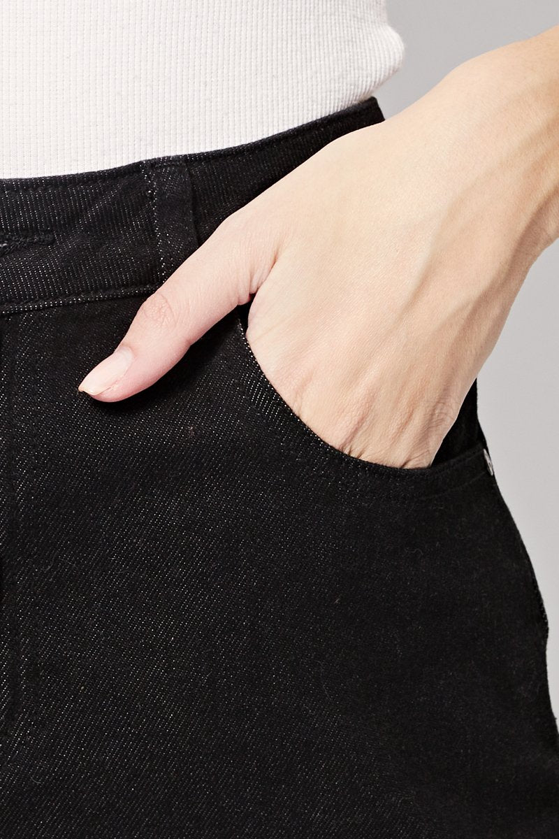 Pitt High Waisted Straight Jeans - Black