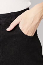 Pitt High Waisted Straight Jeans - Black