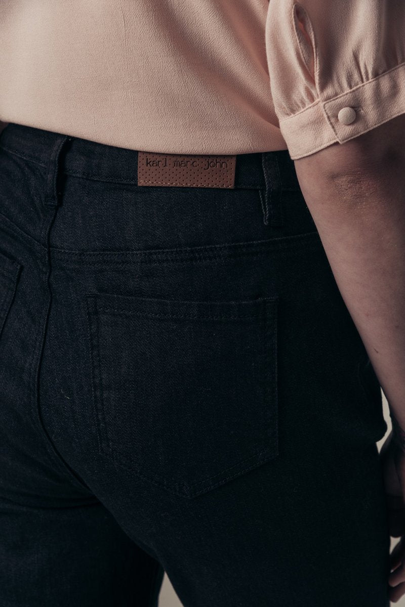 Pitt High Waisted Straight Jeans - Black