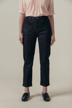 Pitt High Waisted Straight Jeans - Black