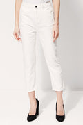 Jean Droit Taille Haute Pitt - Blanc