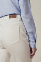 Jean Droit Taille Haute Pitt - Blanc