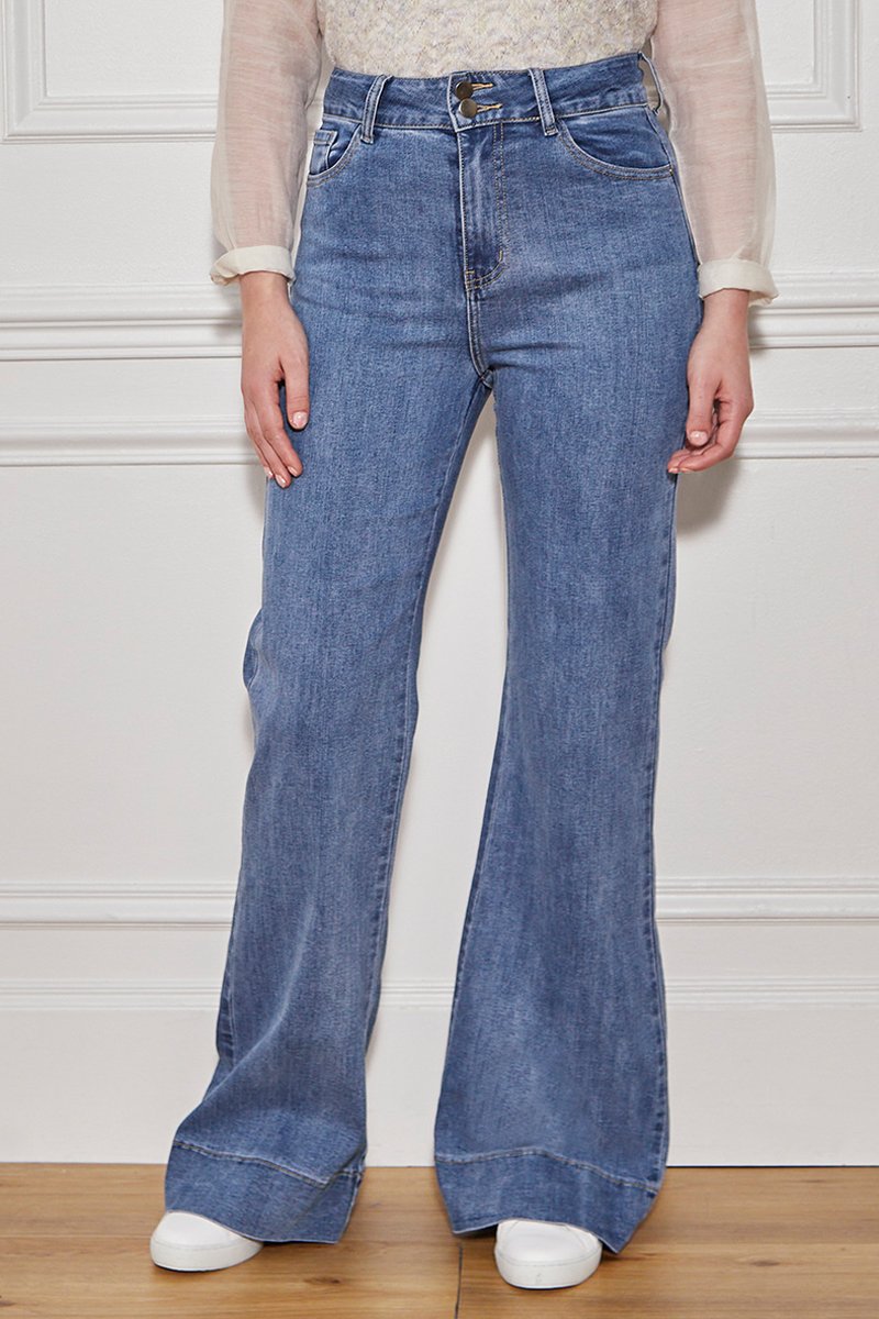 Petra High-Waist Jeans - Navy Blue