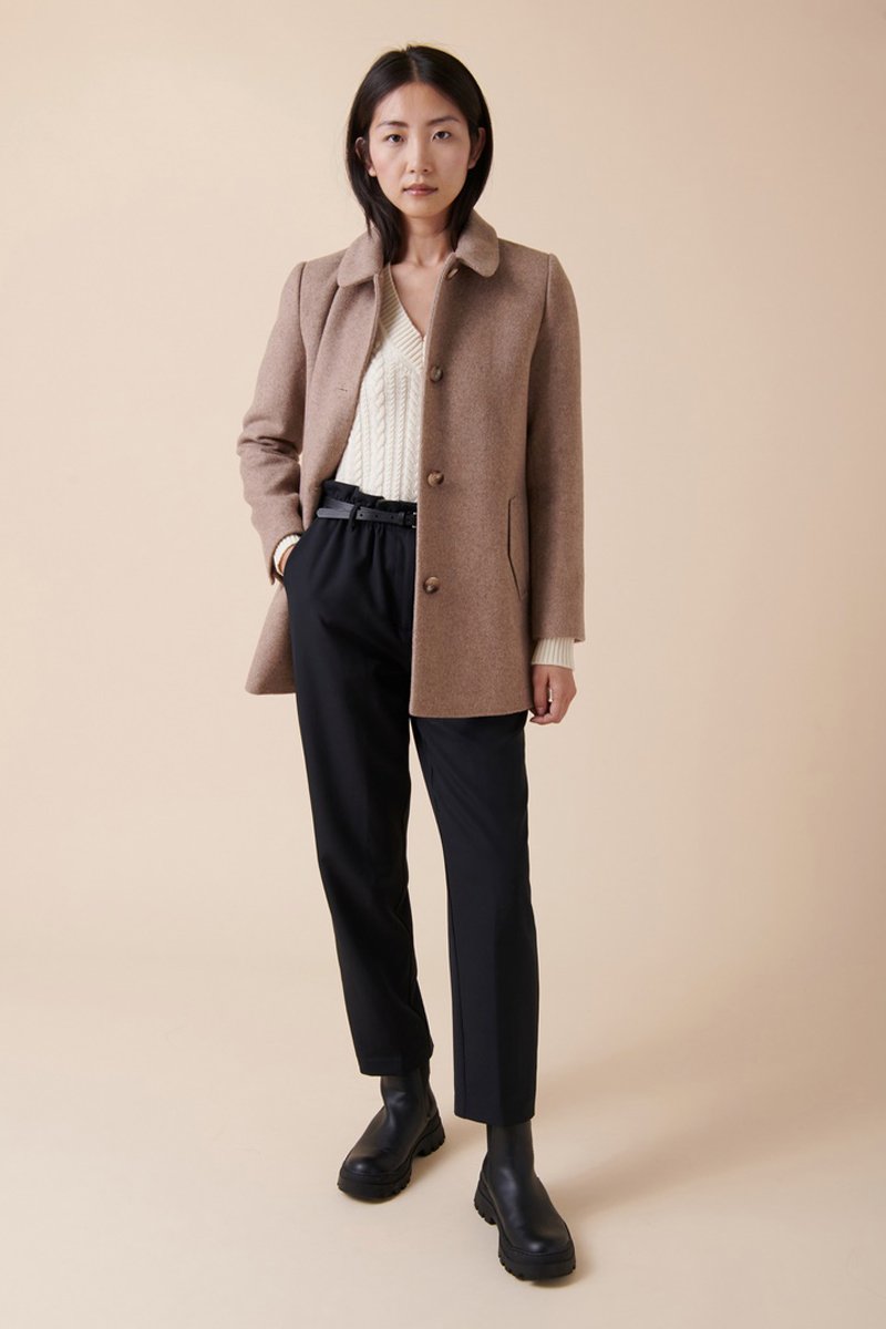 Manteau En Laine Lozane - Taupe