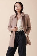 Manteau En Laine Lozane - Taupe