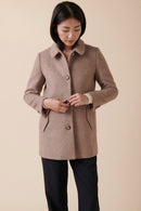 Manteau En Laine Lozane - Taupe
