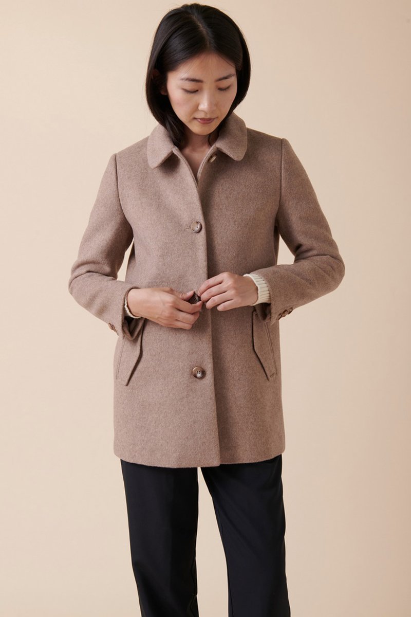 Manteau En Laine Lozane - Taupe