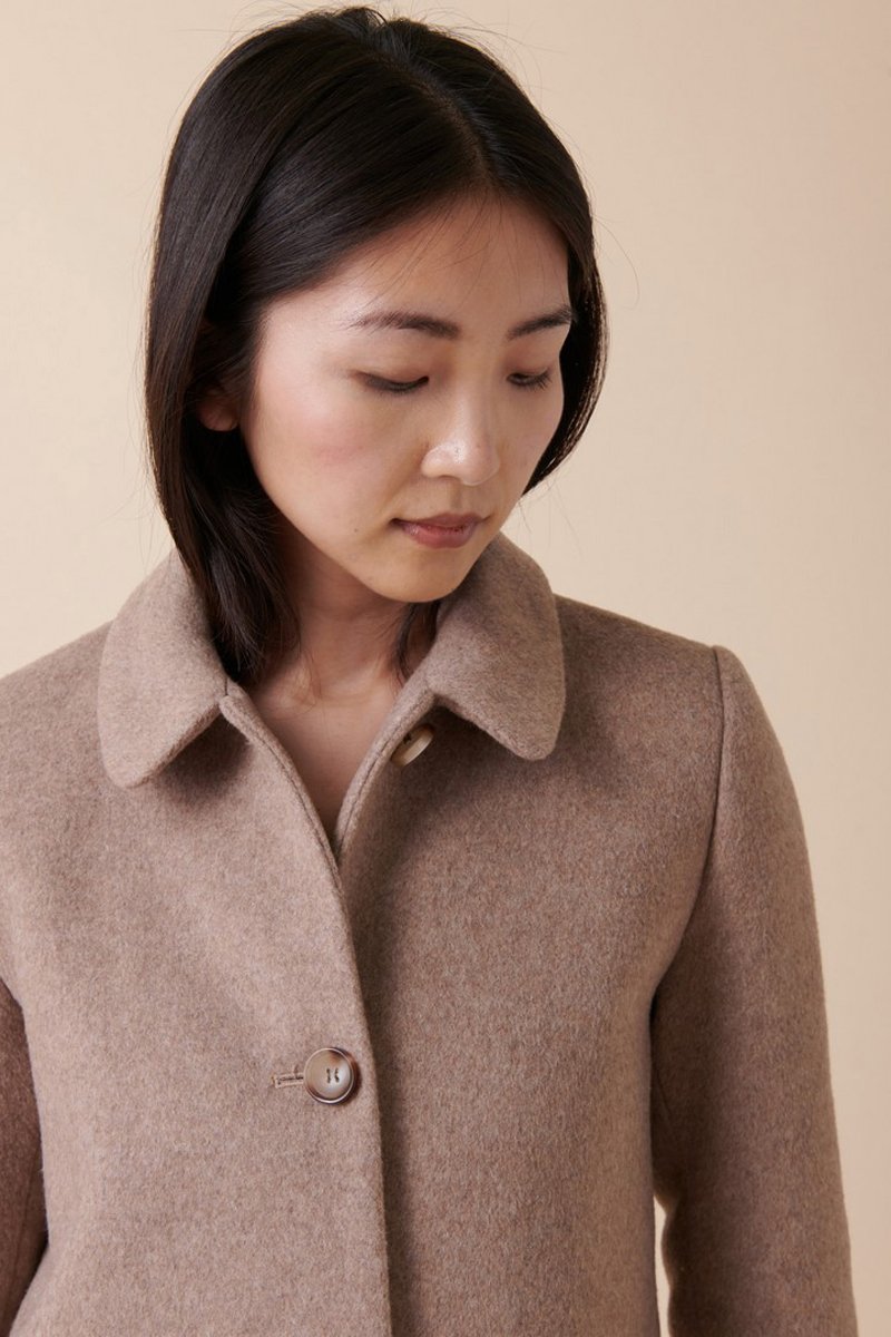 Manteau En Laine Lozane - Taupe