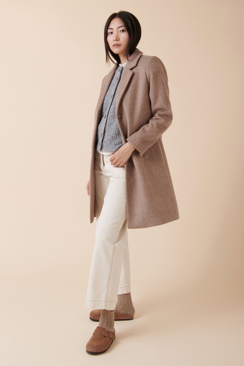 Manteau En Laine Laurent - Taupe