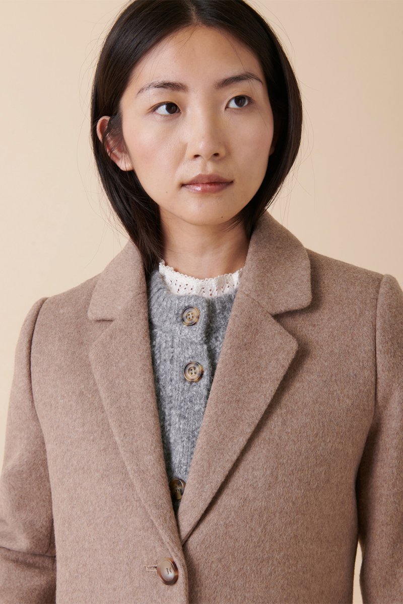 Manteau En Laine Laurent - Taupe