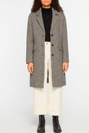 Manteau En Laine Recyclée - Blanc Et Noir