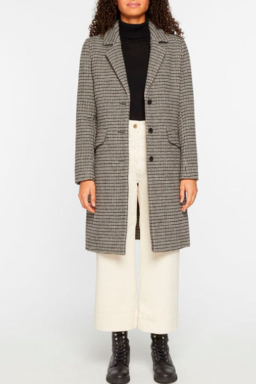 Manteau En Laine Recyclée - Blanc Et Noir