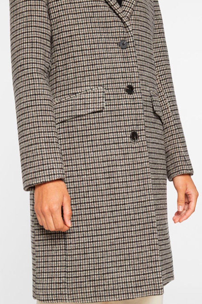 Manteau En Laine Recyclée - Blanc Et Noir