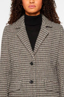 Manteau En Laine Recyclée - Blanc Et Noir