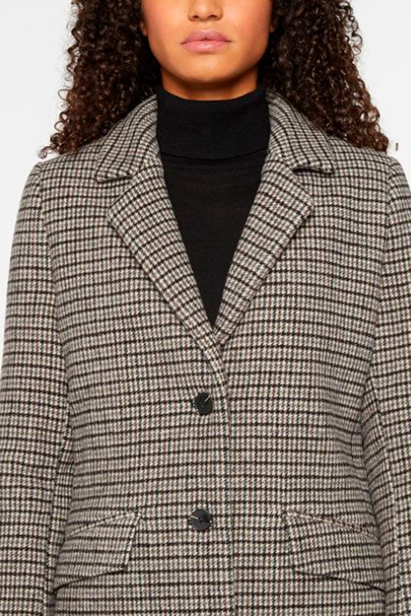 Manteau En Laine Recyclée - Blanc Et Noir