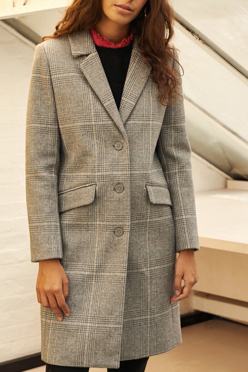 Manteau En Laine Recyclée - Gris