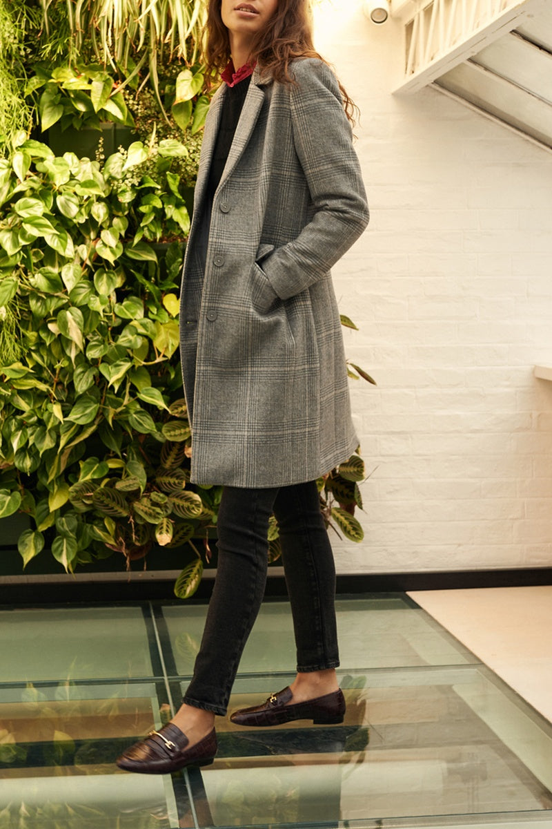 Manteau En Laine Recyclée - Gris