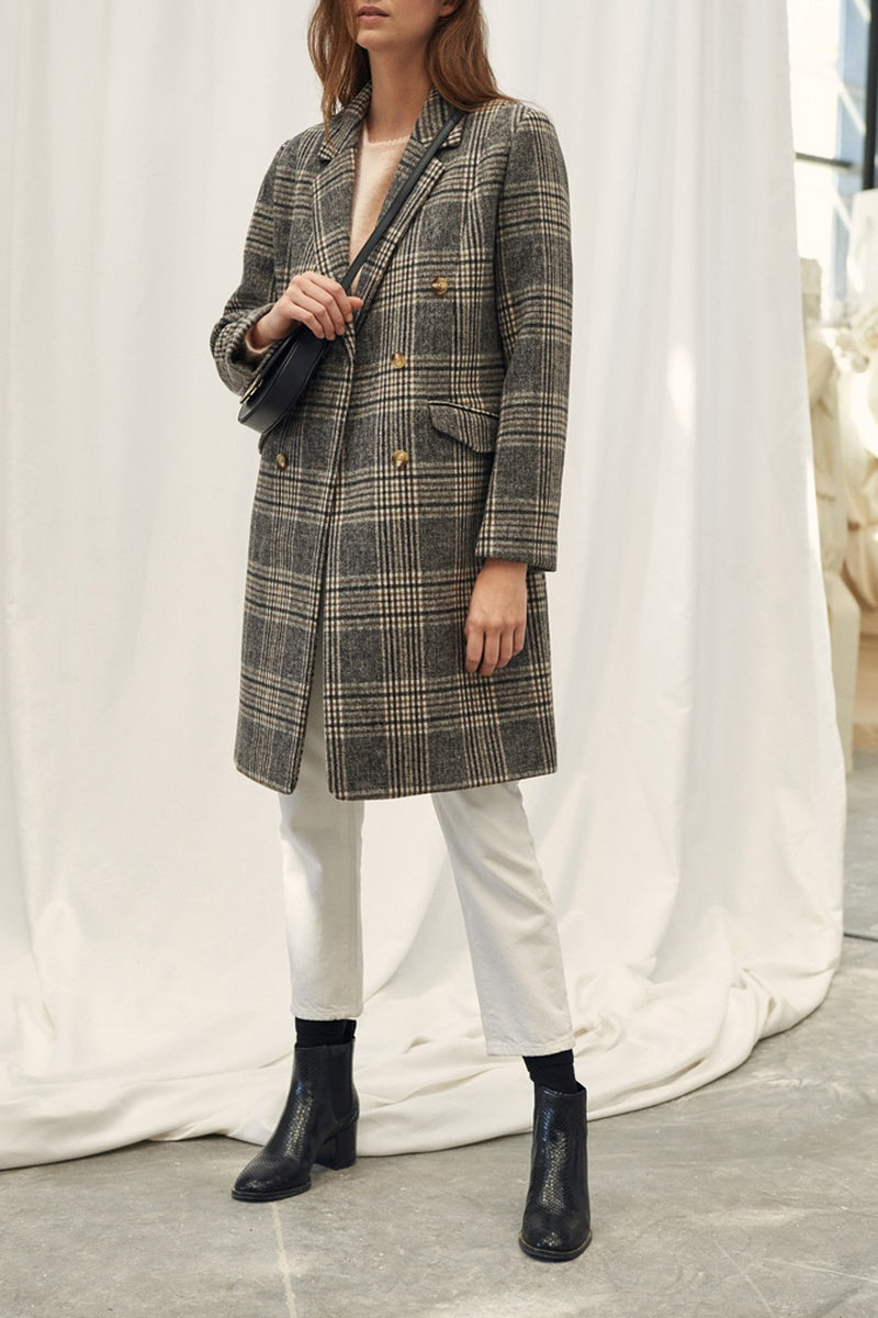 Manteau En Laine Recyclée - Gris Foncé