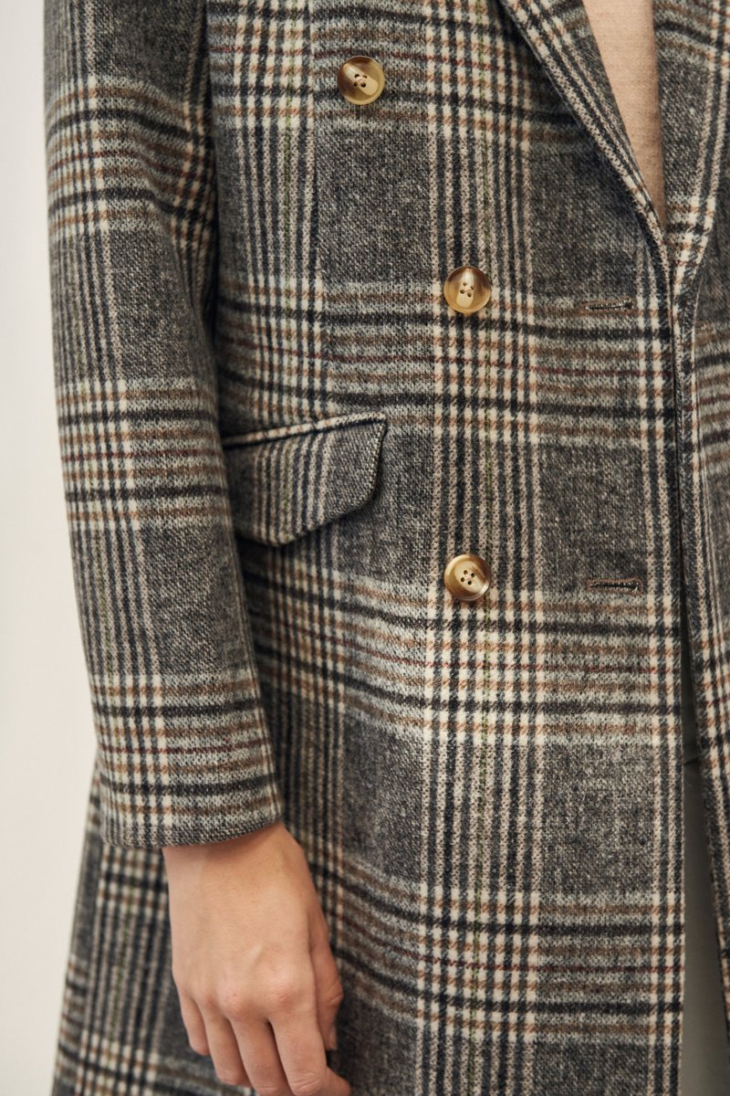 Manteau En Laine Recyclée - Gris Foncé