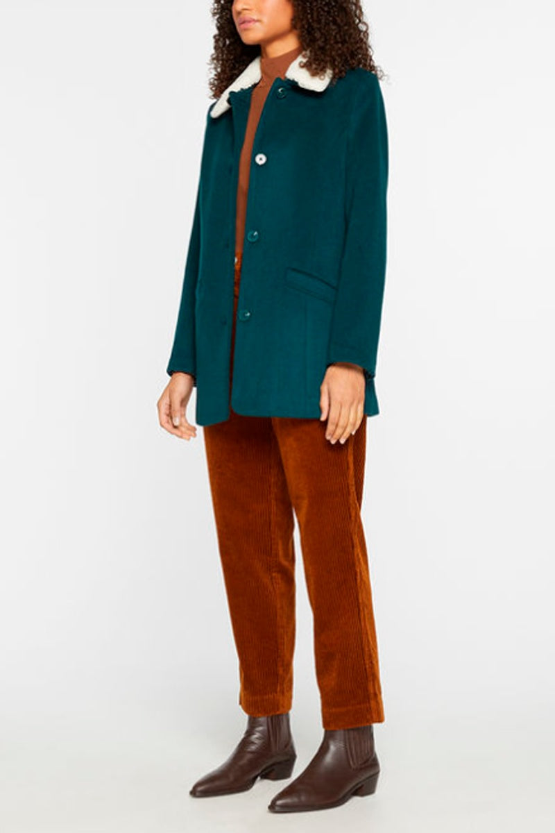 Manteau En Laine Recyclée - Bleu Canard