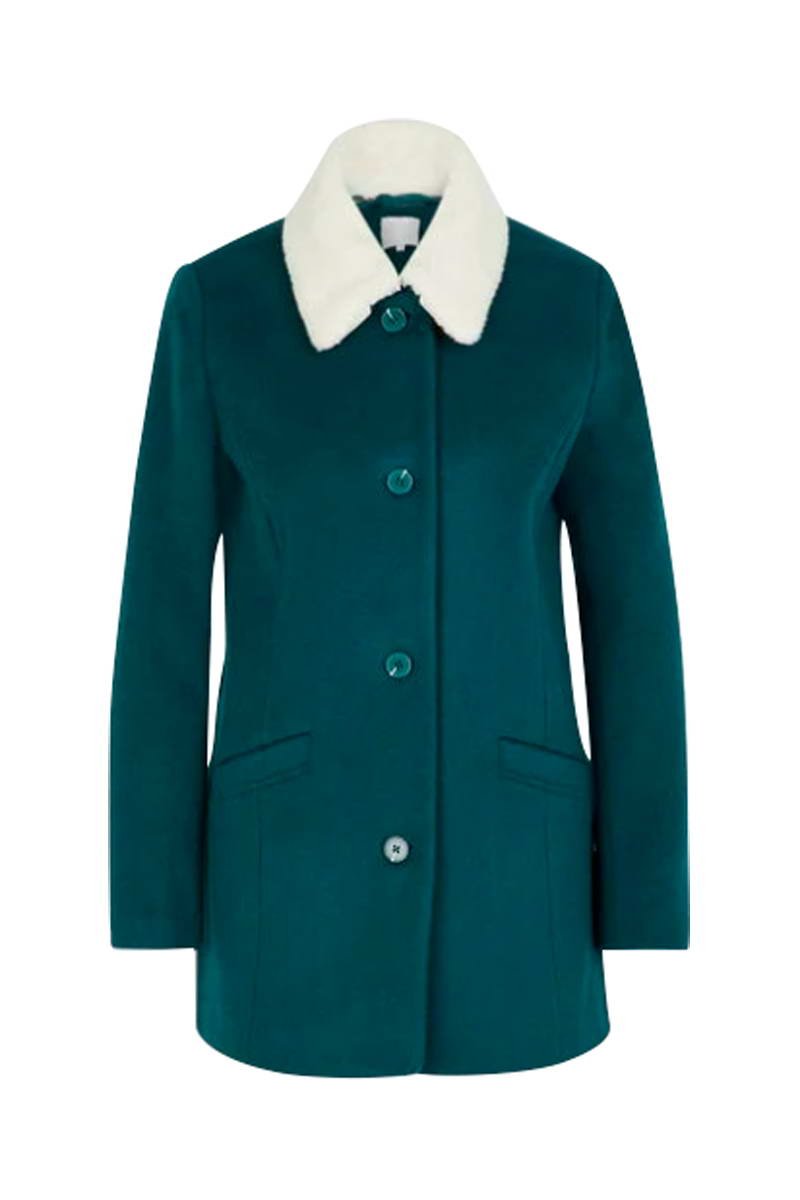 Manteau En Laine Recyclée - Bleu Canard