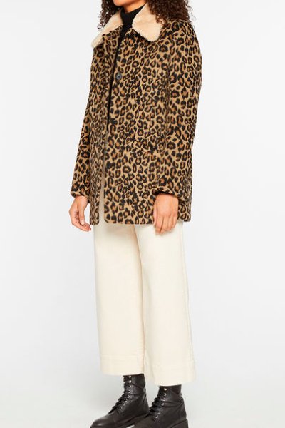 Manteau En Laine Recyclée - Beige Et Marron