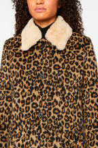 Recycled Wool Coat - Beige and Brown