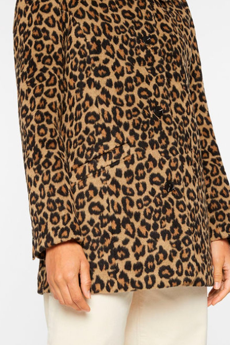 Manteau En Laine Recyclée - Beige Et Marron