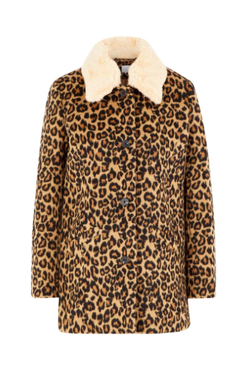 Manteau En Laine Recyclée - Beige Et Marron