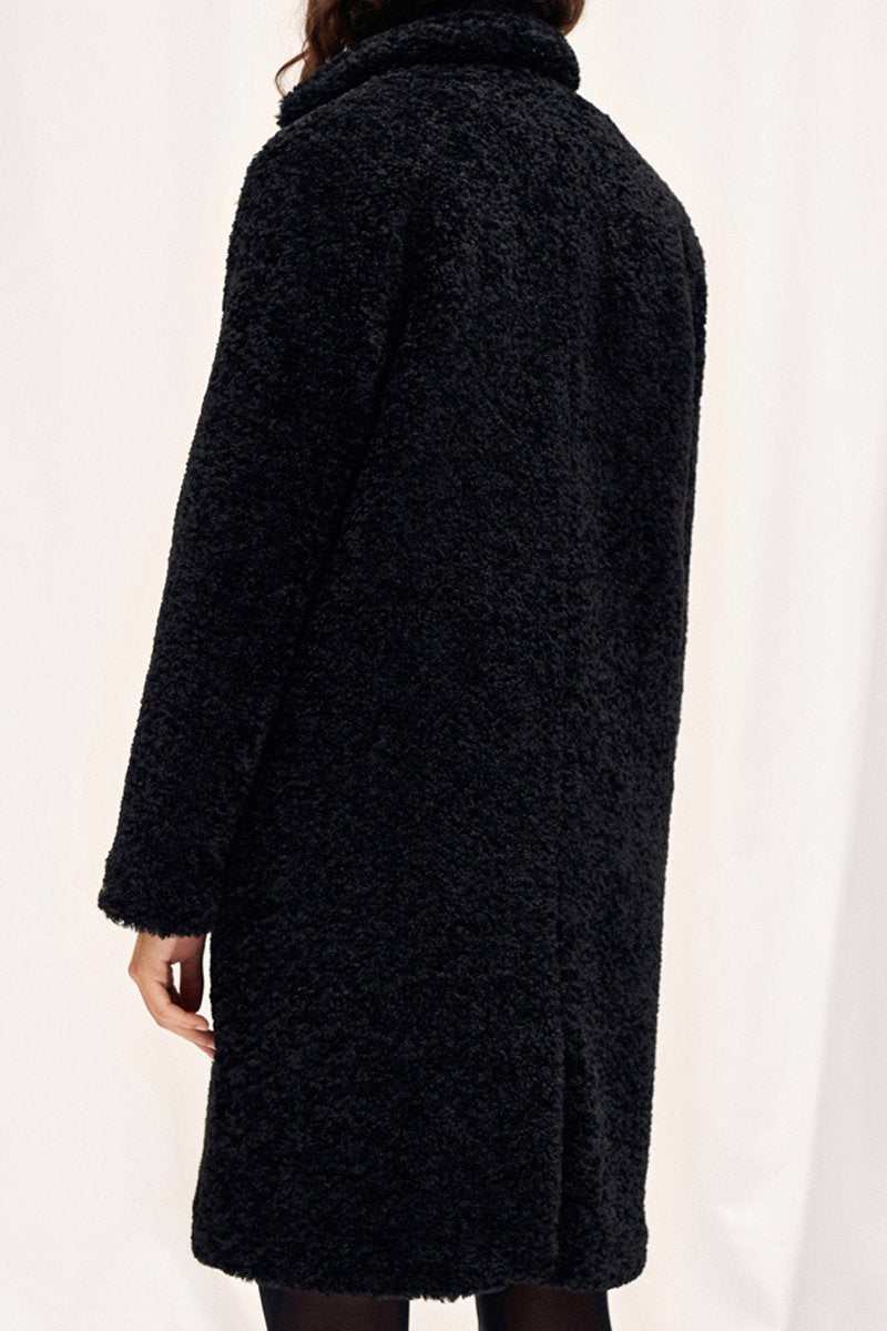 Faux Fur Coat - Black