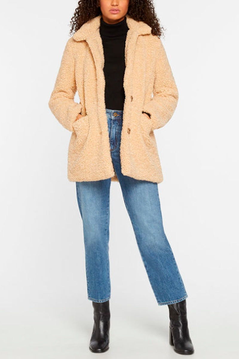 Faux Fur Coat - Cream