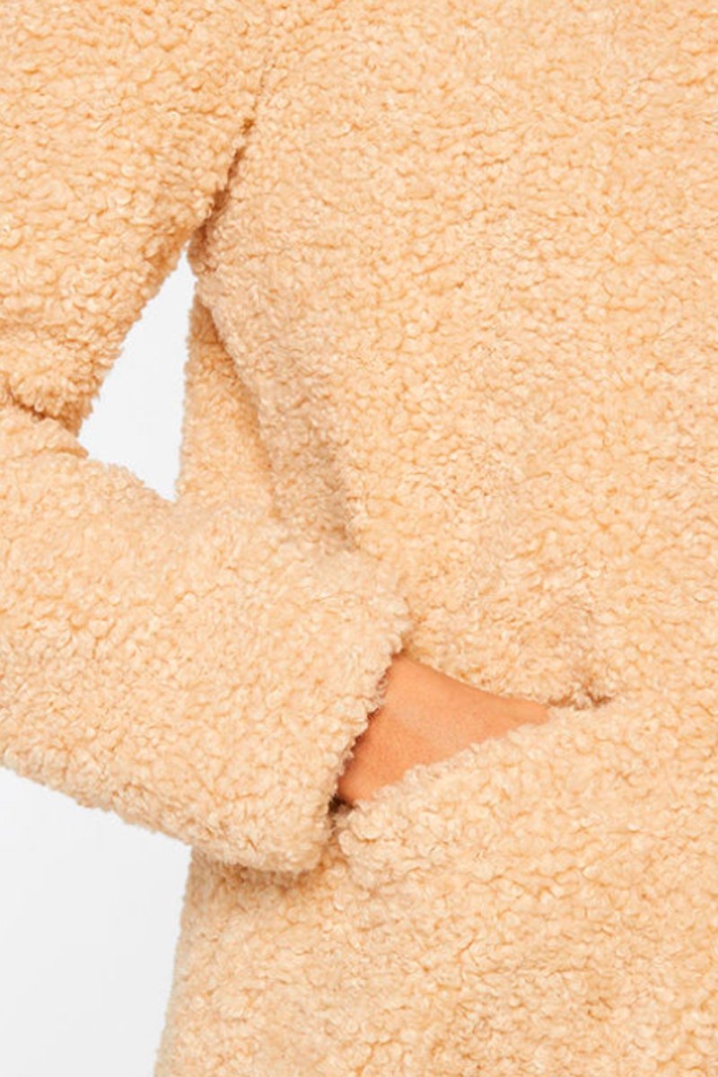 Faux Fur Coat - Cream