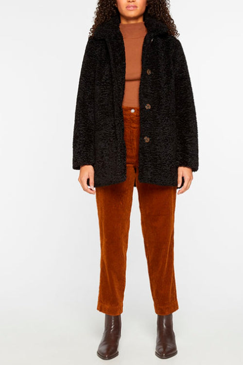 Manteau En Fourrure Synthétique - Noir