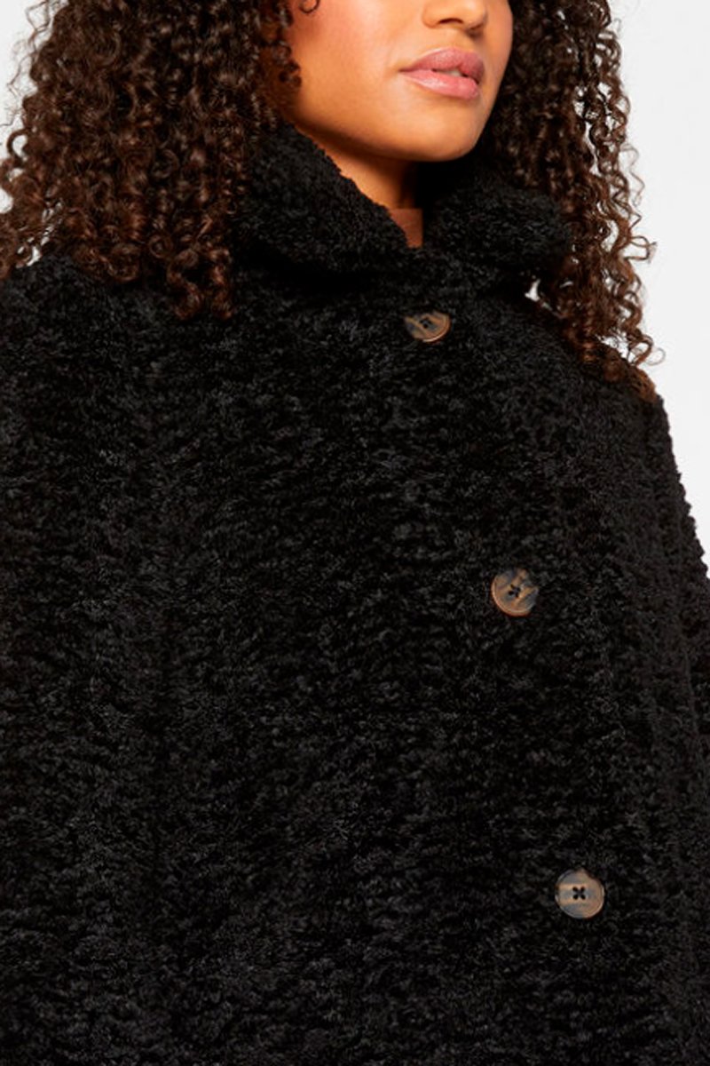 Faux Fur Coat - Black