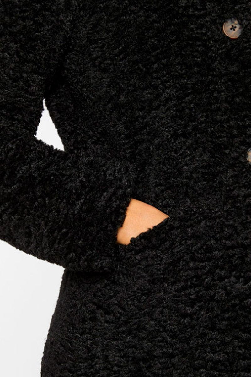 Faux Fur Coat - Black
