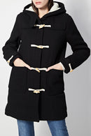 Manteau À Capuche En Laine Liverpool - Noir