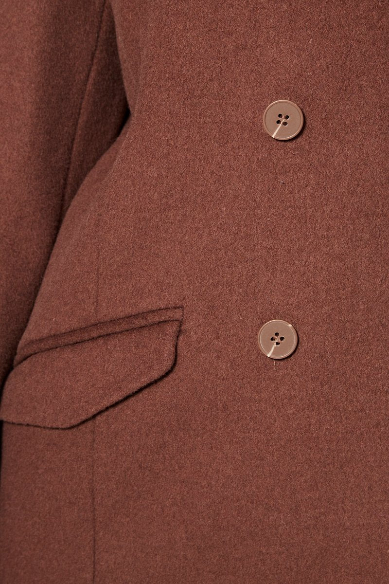 Manteau En Laine Louisiane - Marron