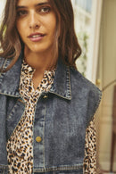 Veste Sans Manches En Jean Vione - Bleu